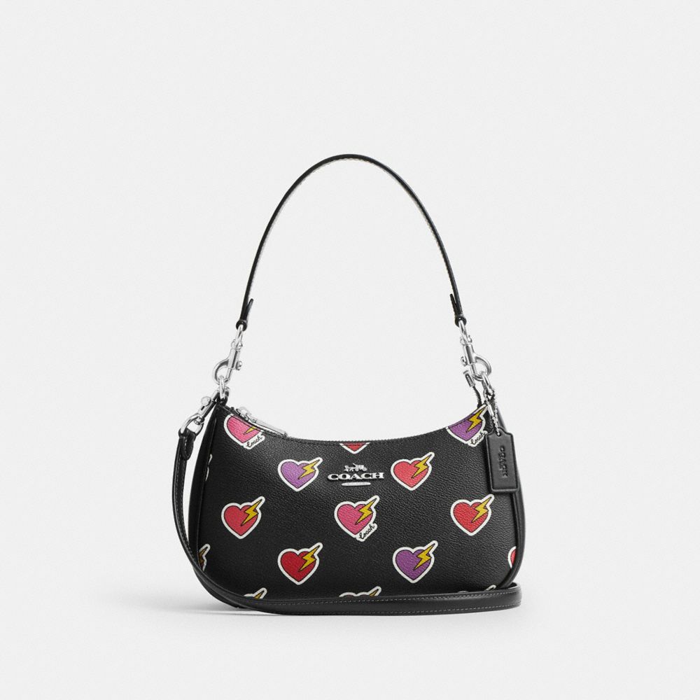 COACH®,Teri Shoulder Bag With Heart Bolt Print,,Front View