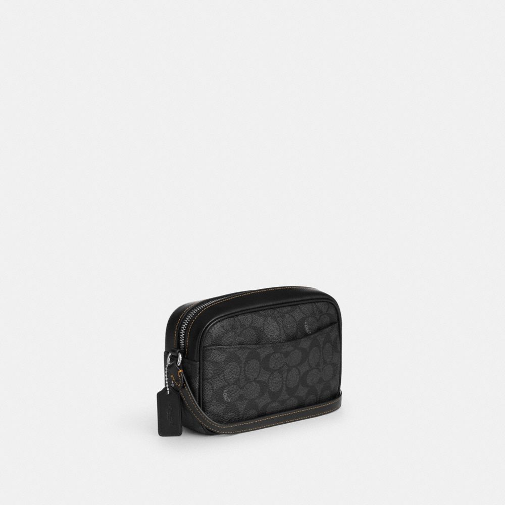 COACH®,Mini Jamie Camera Bag In Signature Canvas With Halloween Graphic,Black,Angle View