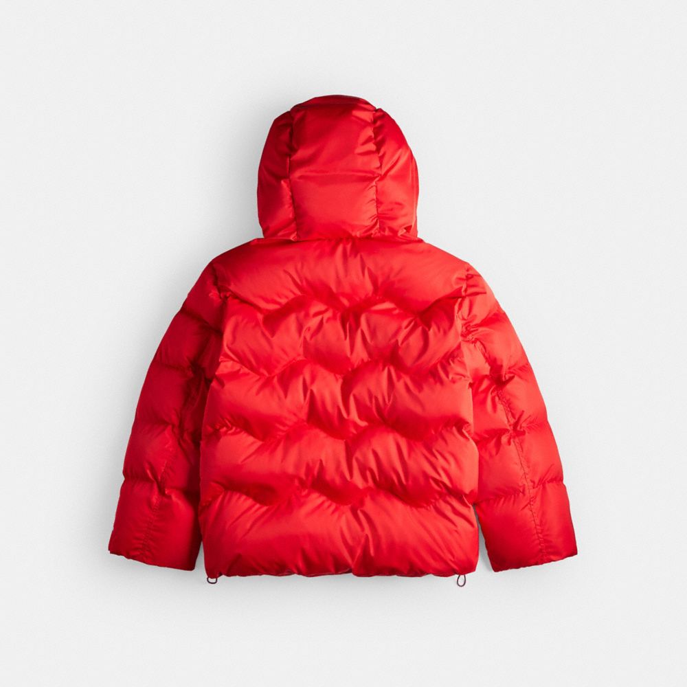 Coach Topia Loop Puffer Jacket In Rosebud Red