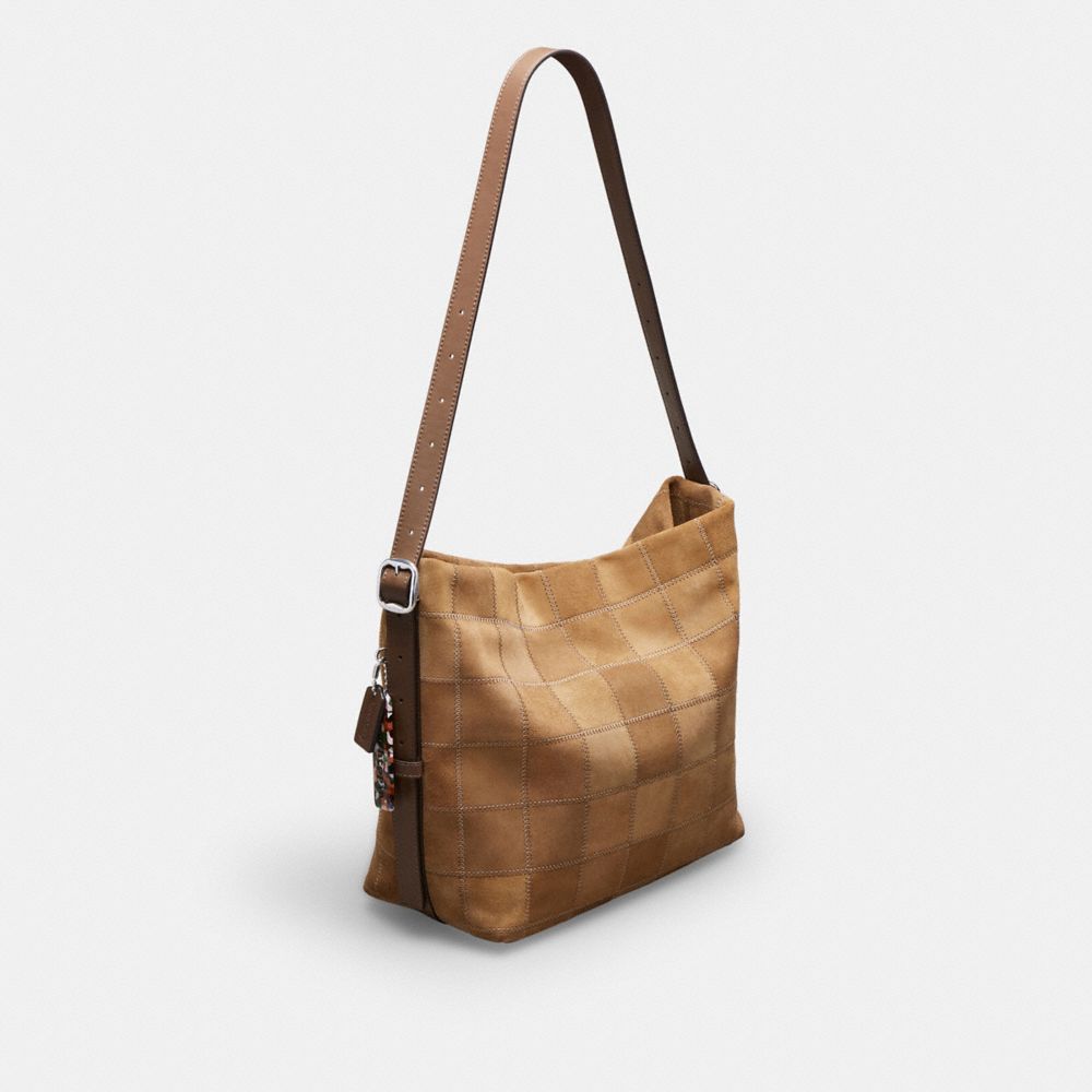 COACH®,Sac besace Alter/Ego à damier en suède de cuir Upcrafted,Cuir Coachtopia,Cèdre,Angle View