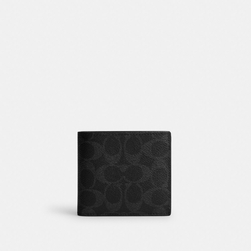 COACH®,Coin Wallet In Signature Canvas,,Front View
