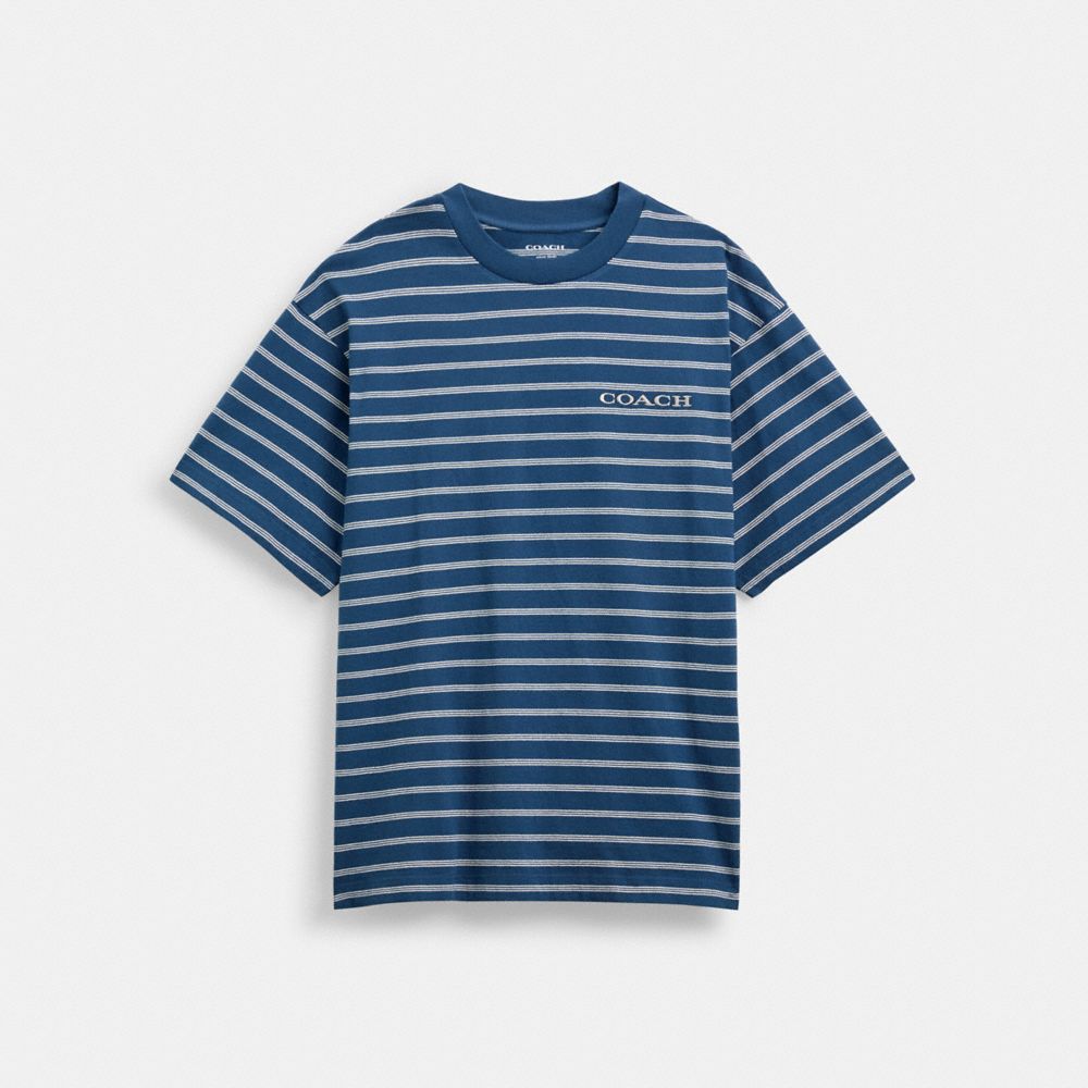 COACH®,Stripe T Shirt In Organic Cotton,,Front View