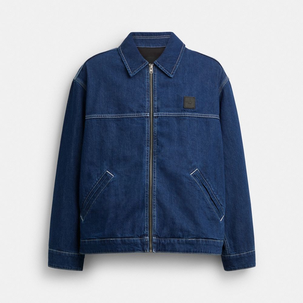 COACH®,Denim Work Jacket,Navy,Front View image number 0