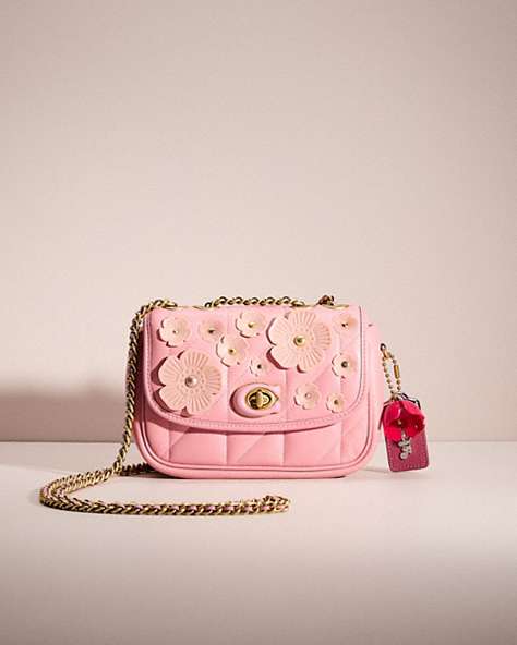 COACH®,UPCRAFTED PILLOW MADISON SHOULDER BAG 18 WITH QUILTING,Sweet Nostalgia,Brass/Bubblegum,Front View