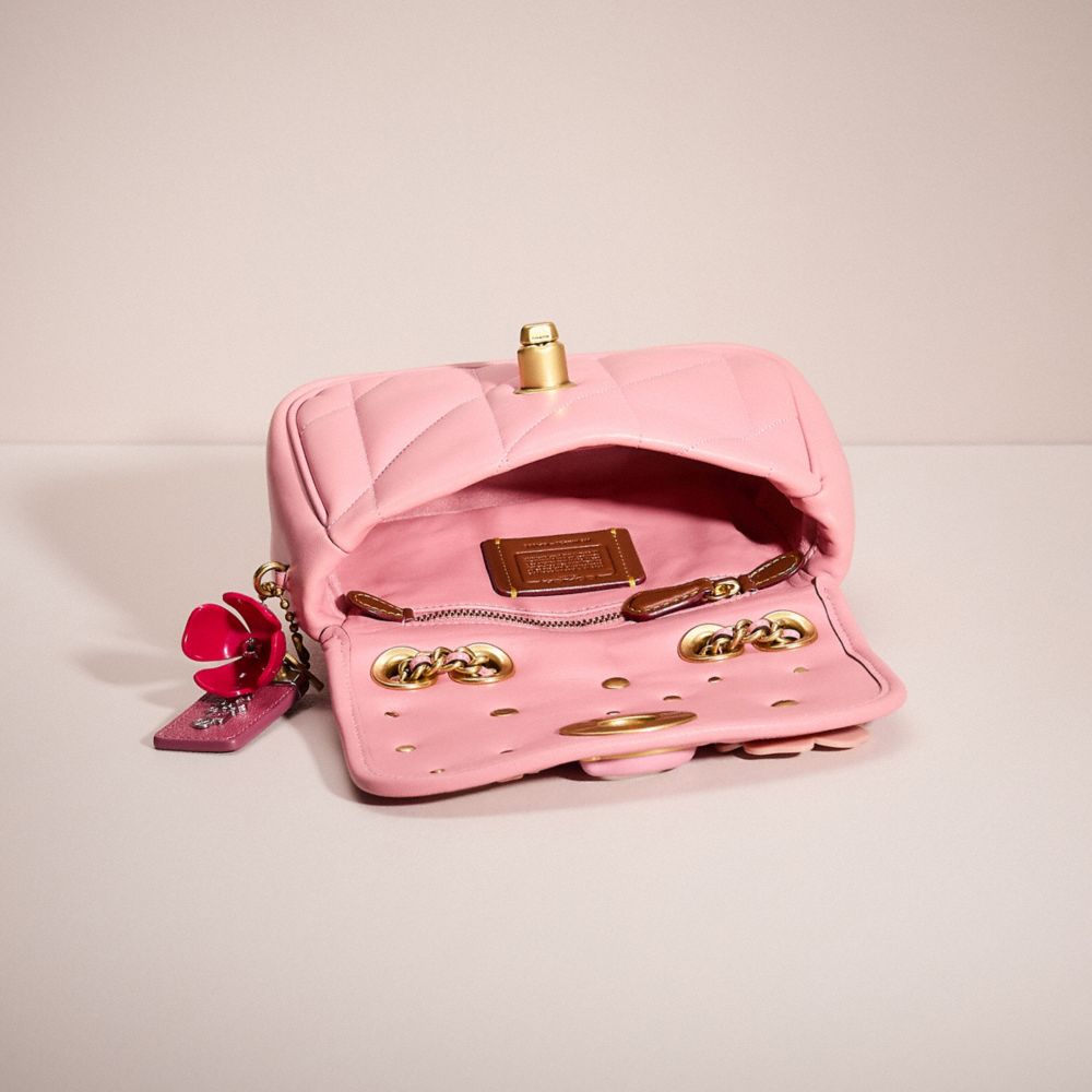 COACH®,UPCRAFTED PILLOW MADISON SHOULDER BAG 18 WITH QUILTING,Sweet Nostalgia,Brass/Bubblegum,Inside View,Top View