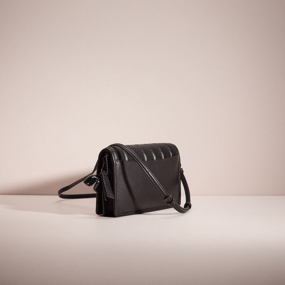 COACH®,UPCRAFTED HAYDEN FOLDOVER CROSSBODY CLUTCH WITH QUILTING,Sweet Nostalgia,Pewter/Black,Angle View