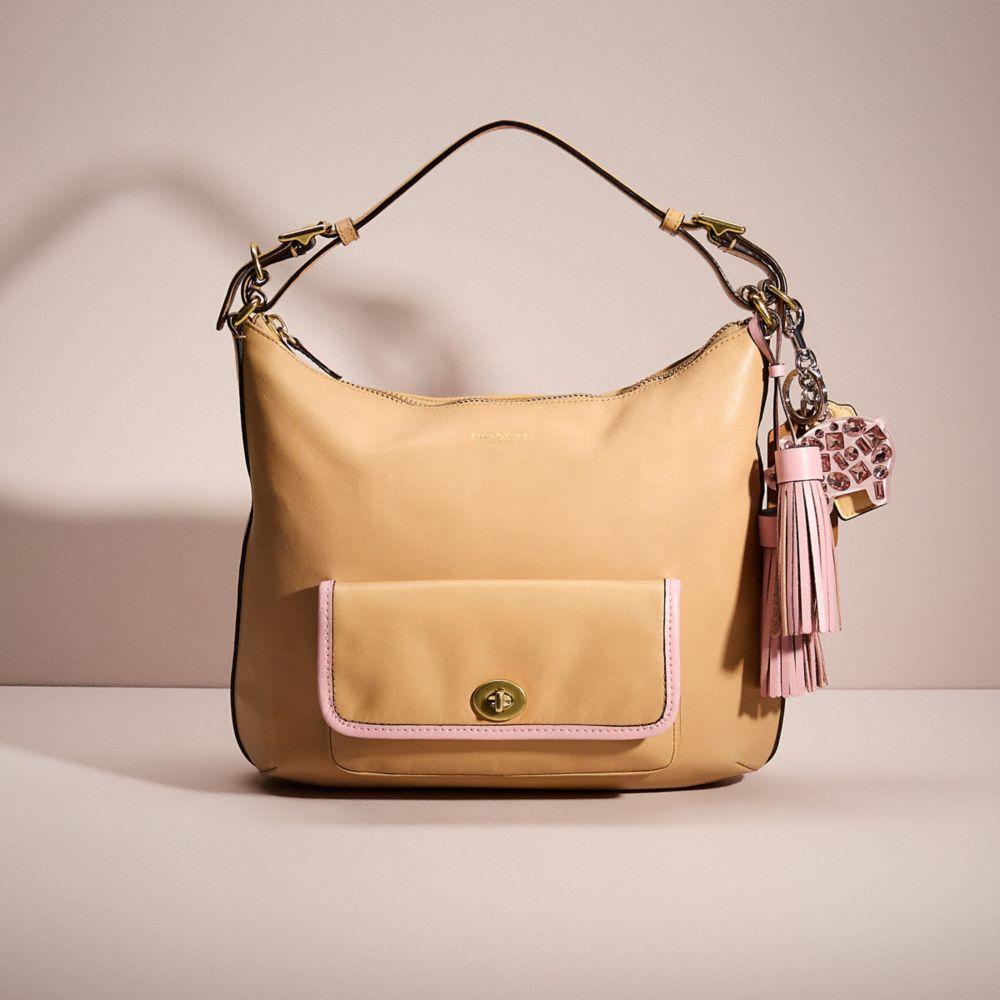 COACH®,UPCRAFTED LEGACY COURTENAY HOBO,Sweet Nostalgia,Brass/Sand,Front View