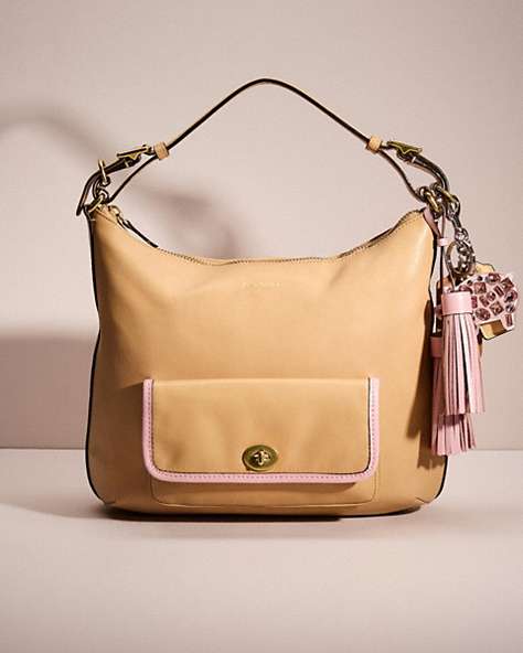 COACH®,UPCRAFTED LEGACY COURTENAY HOBO,Sweet Nostalgia,Brass/Sand,Front View