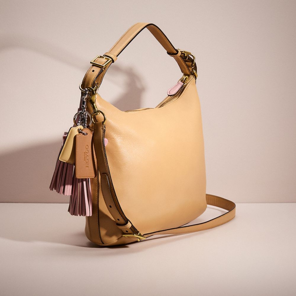 COACH®,UPCRAFTED LEGACY COURTENAY HOBO,Sweet Nostalgia,Brass/Sand,Angle View