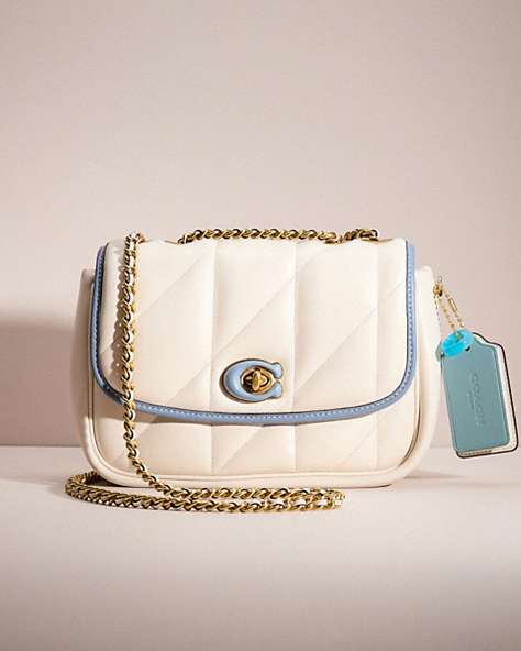 COACH®,UPCRAFTED PILLOW MADISON SHOULDER BAG WITH QUILTING,Sweet Nostalgia,Brass/Chalk,Front View
