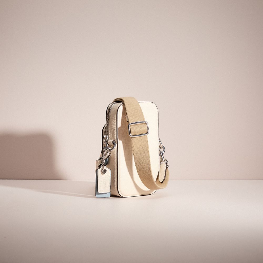 COACH®,UPCRAFTED PHONE CROSSBODY,Sweet Nostalgia,Chalk,Angle View