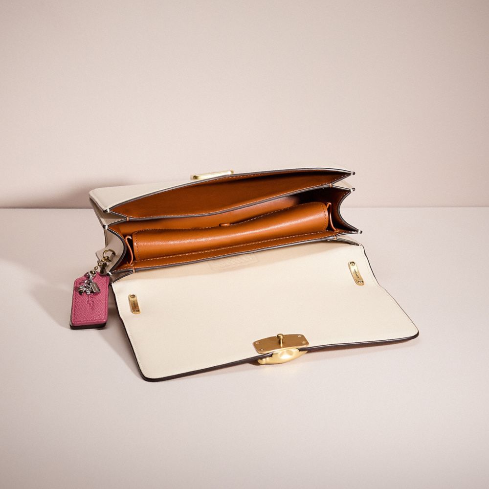 COACH®,UPCRAFTED BANDIT SHOULDER BAG,Sweet Nostalgia,Brass/Ivory,Inside View,Top View
