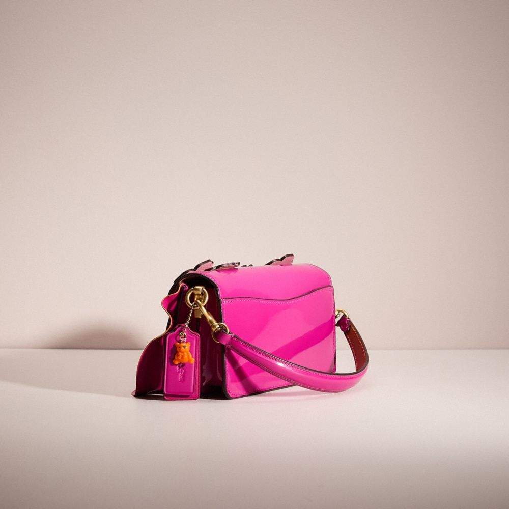 COACH®,UPCRAFTED TABBY SHOULDER BAG 20 IN SIGNATURE LEATHER,Sweet Nostalgia,Brass/Magenta,Angle View