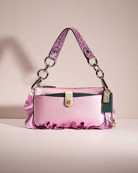 COACH®,UPCRAFTED NOA POP-UP MESSENGER IN COLORBLOCK,Sweet Nostalgia,Brass/Metallic Pink Multi,Front View