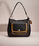 COACH®,UPCRAFTED CARY SHOULDER BAG,Pewter/Black,Front View