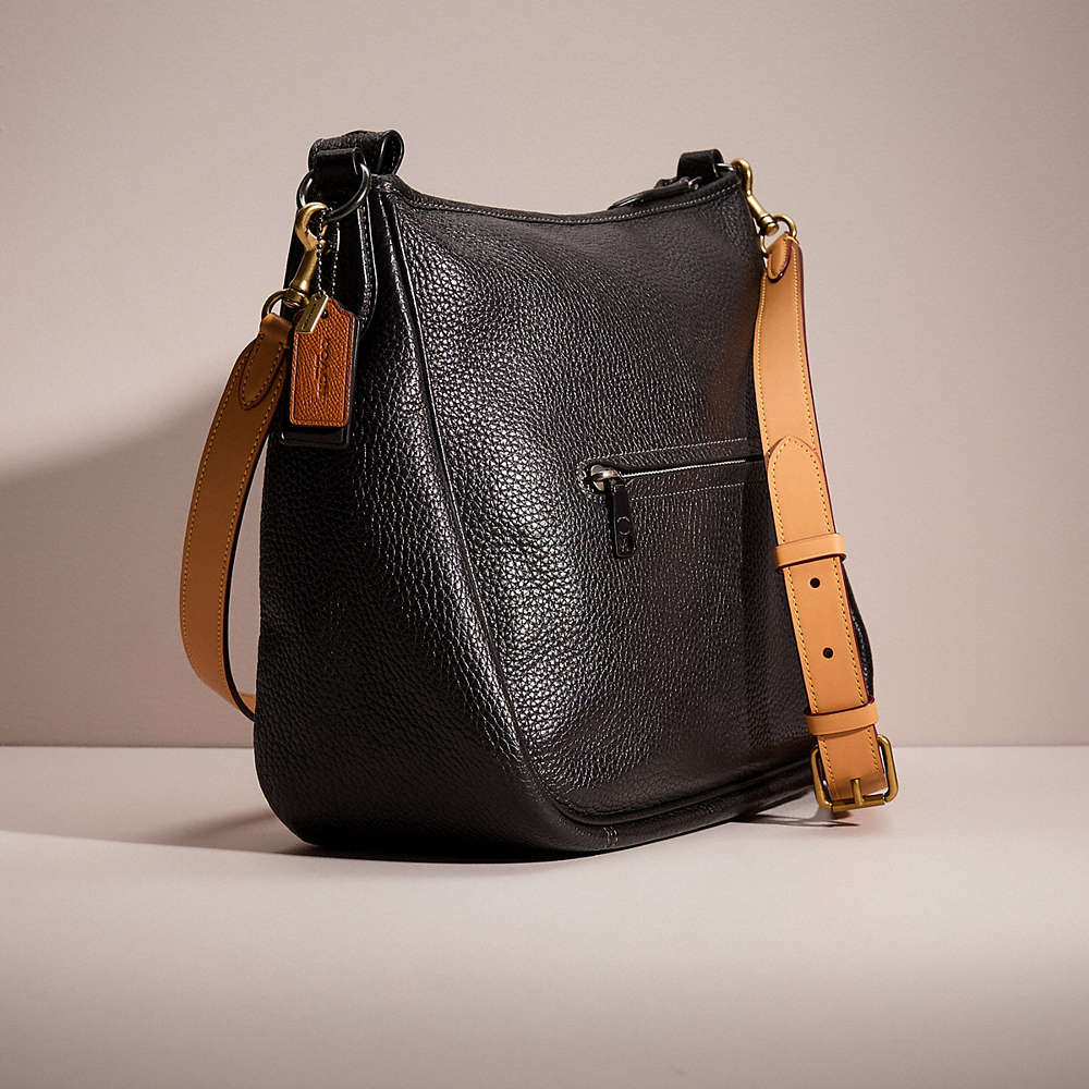 Shop Coach Upcrafted Cary Shoulder Bag In Pewter/black