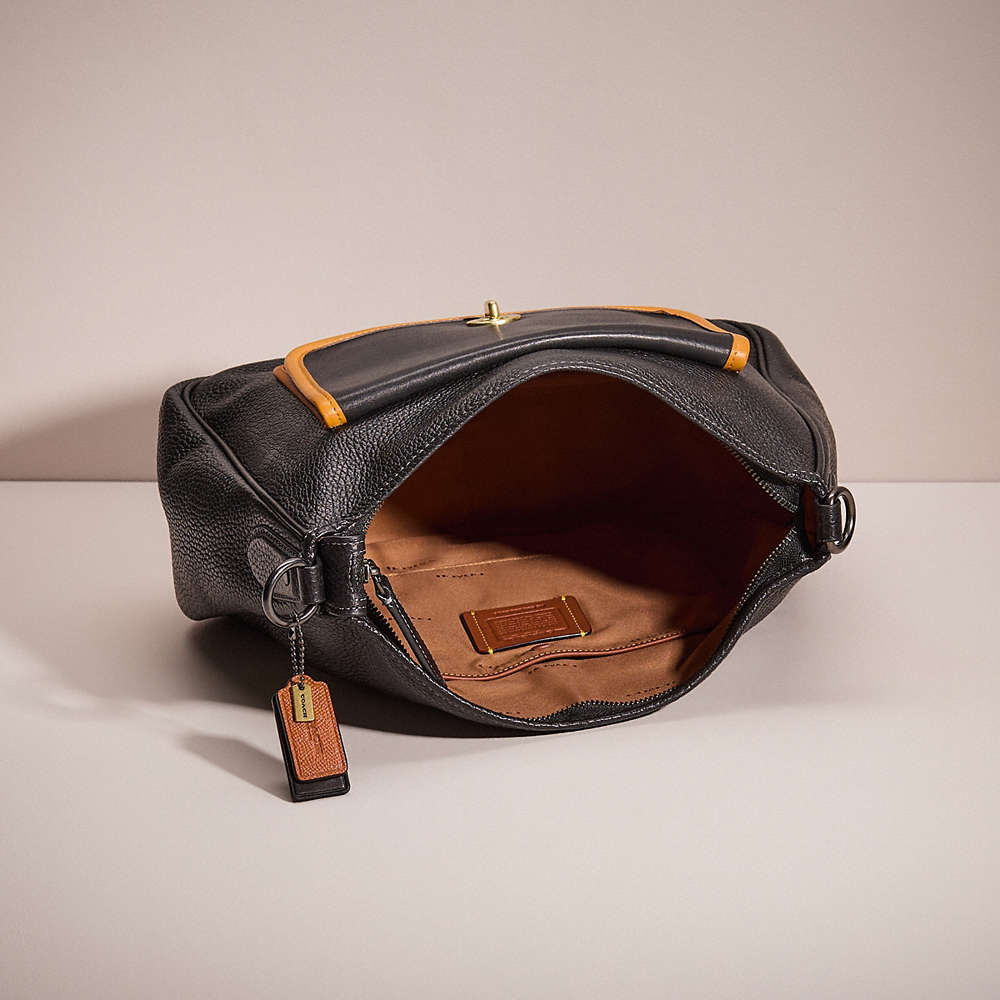 Shop Coach Upcrafted Cary Shoulder Bag In Pewter/black
