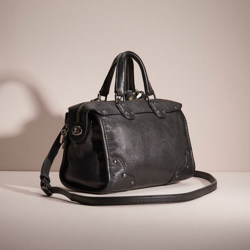 COACH®,Upcrafted Rhyder 24 Satchel,Black,Angle View