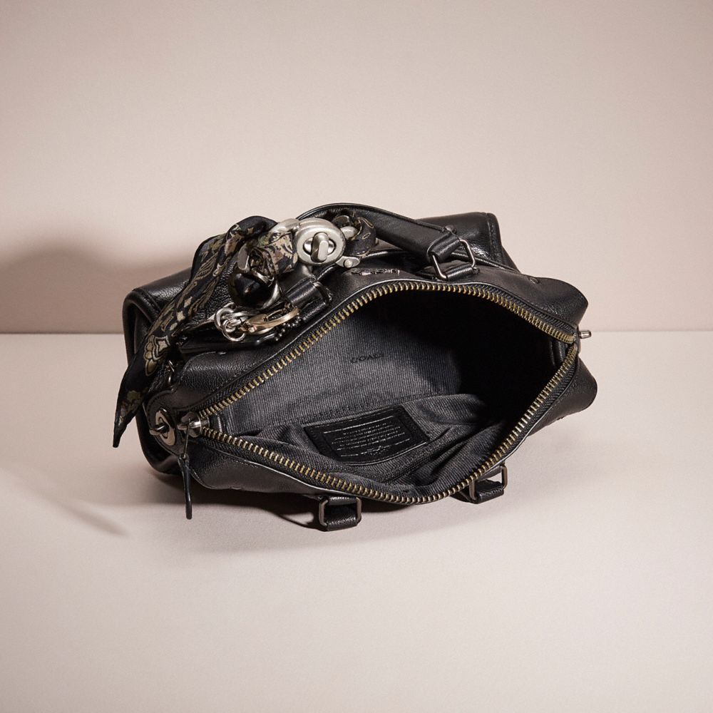 COACH®,Upcrafted Rhyder 24 Satchel,Black,Inside View,Top View