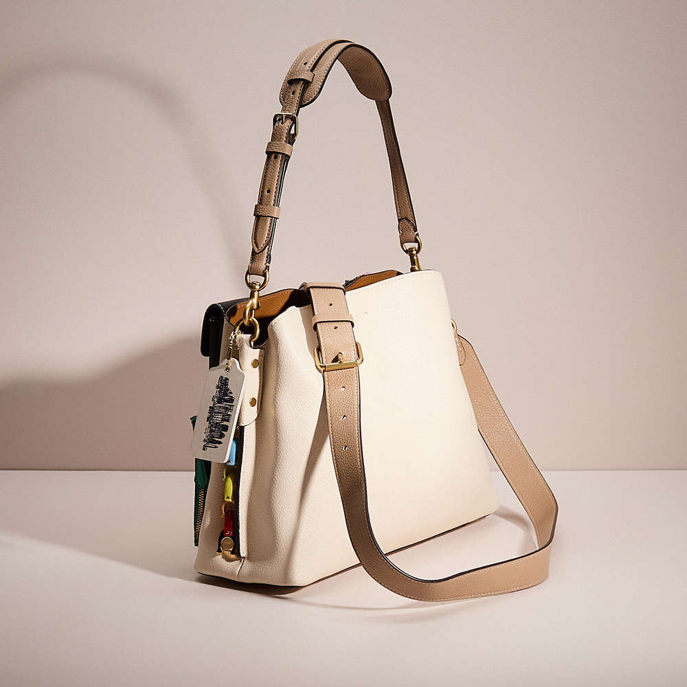 Shop Coach Upcrafted Willow Shoulder Bag In Colorblock In Brass/chalk Multi