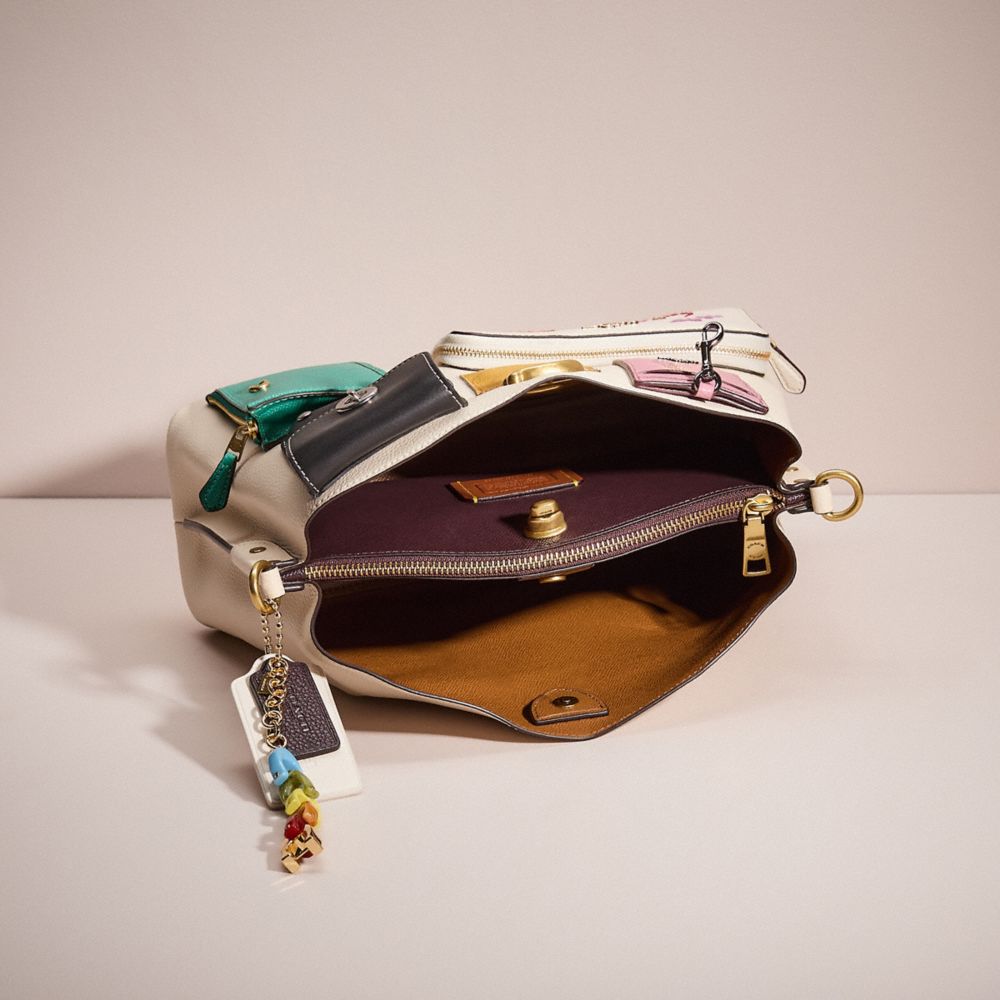 COACH®,UPCRAFTED WILLOW SHOULDER BAG IN COLORBLOCK,Brass/Chalk Multi,Inside View,Top View