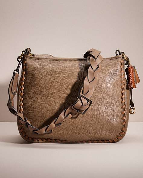 COACH®,UPCRAFTED CARY SHOULDER BAG,Brass/Dark Stone,Front View