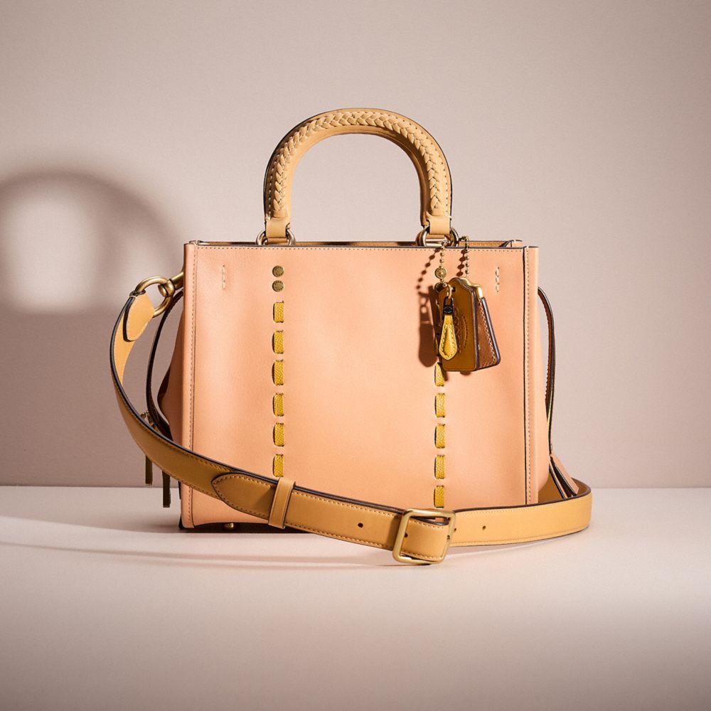 COACH®,UPCRAFTED ROGUE 25 IN ORIGINAL NATURAL LEATHER,Brass/Turmeric Root,Front View