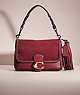 COACH®,UPCRAFTED SOFT TABBY SHOULDER BAG WITH BRAID,Brass/Wine,Front View