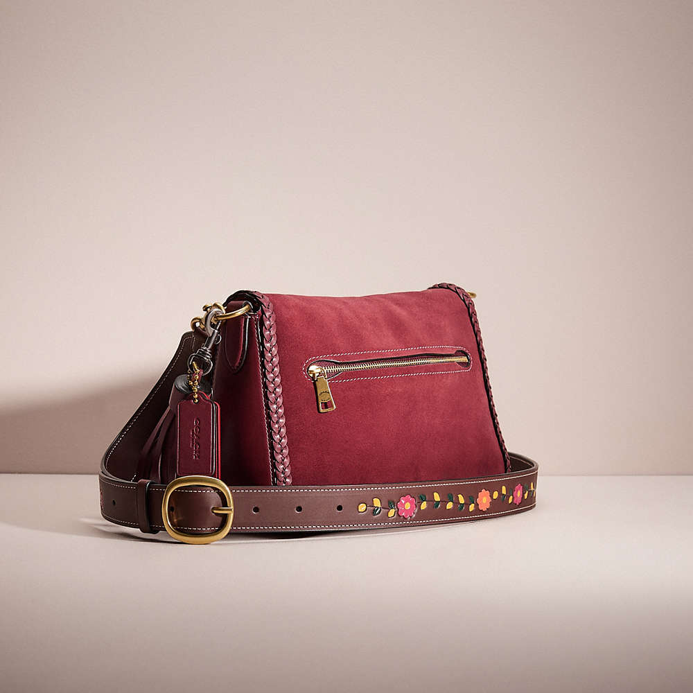 Shop Coach Upcrafted Soft Tabby Shoulder Bag With Braid In Brass/wine