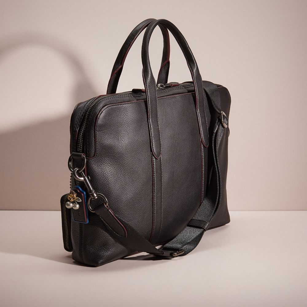 COACH®,Upcrafted Metropolitan Soft Brief,Leather,Briefcase,Black,Angle View