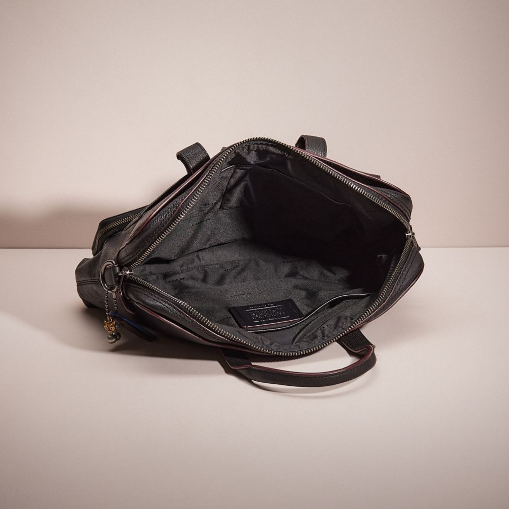 COACH®,Upcrafted Metropolitan Soft Brief,Leather,Briefcase,Black,Inside View,Top View