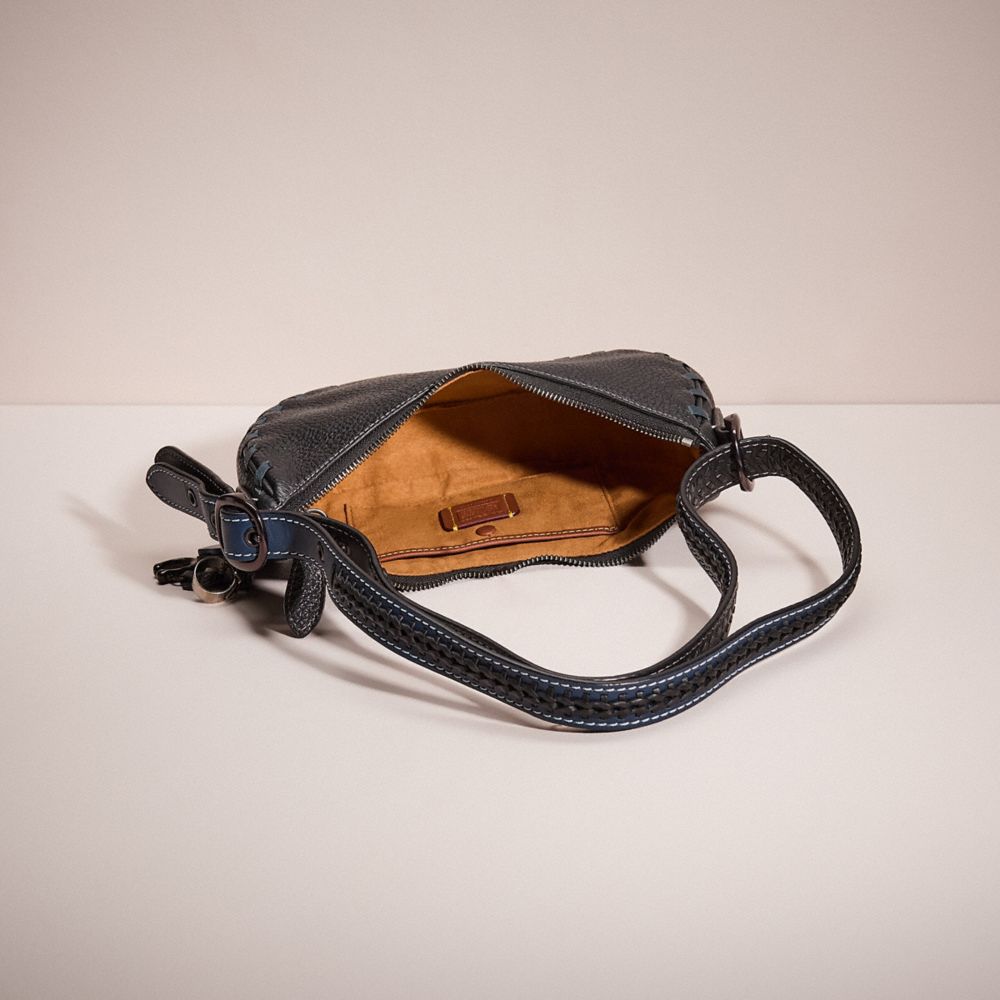 Shop Coach Upcrafted Luna Shoulder Bag In Pewter/black