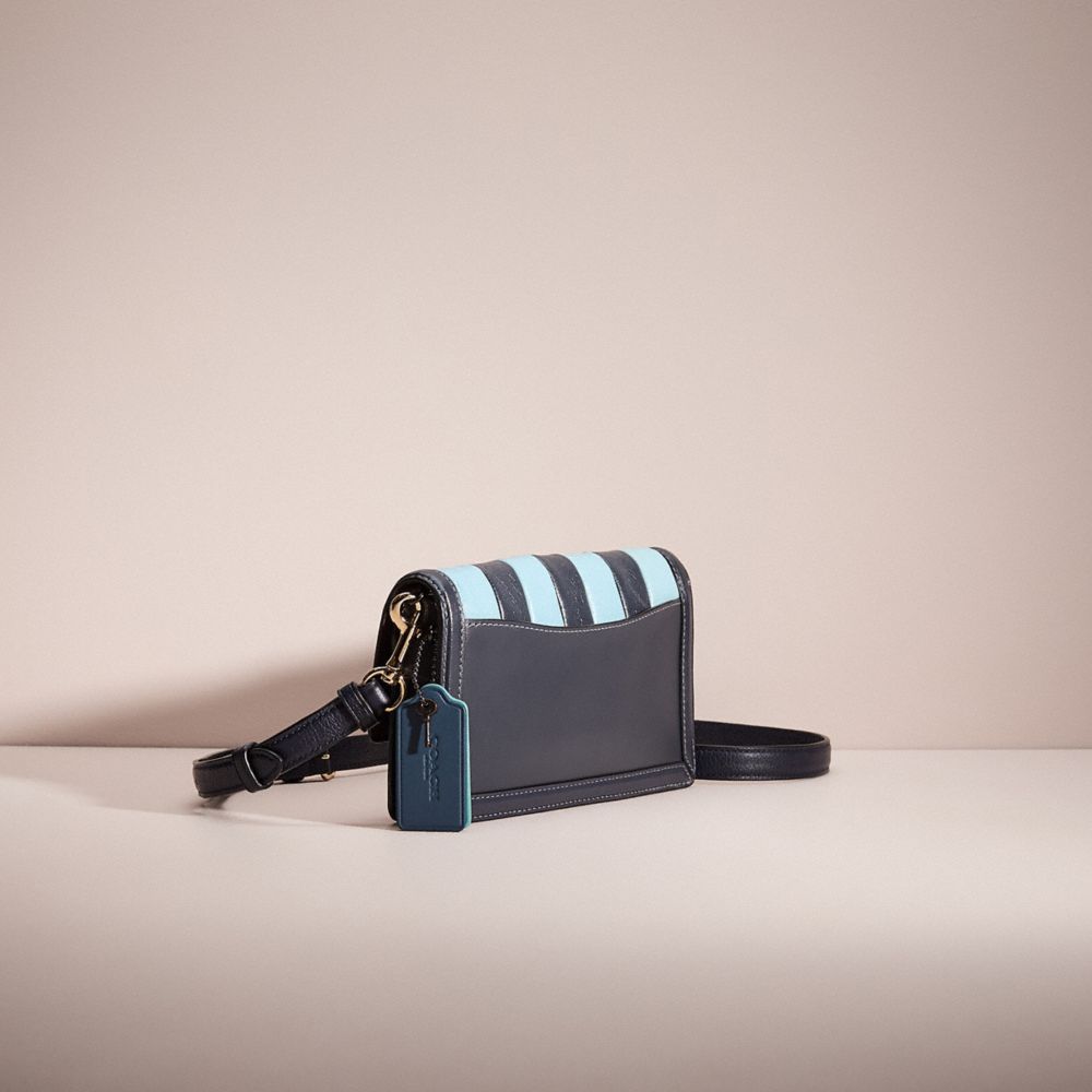 Shop Coach Upcrafted Hutton Clutch With Colorblock Quilting In Pewter/midnight Navy Multi