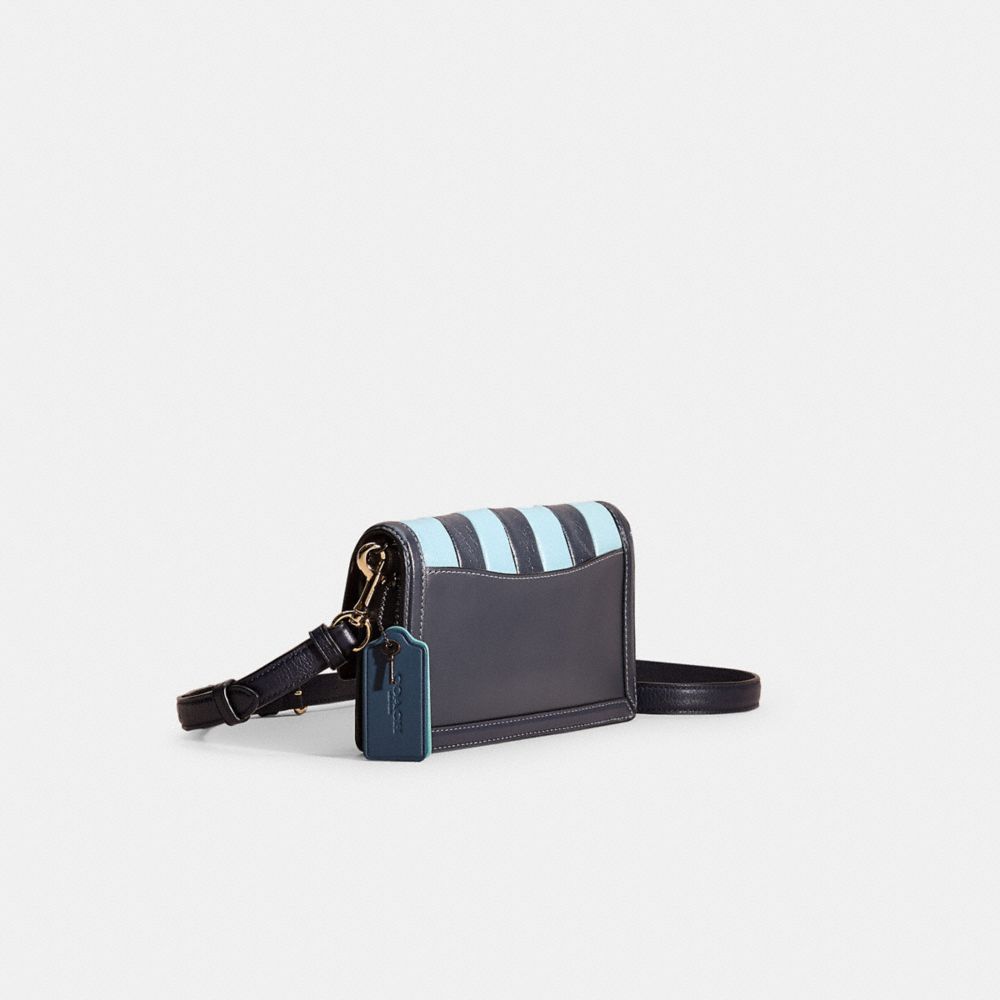 Coach Upcrafted Hutton Clutch With Colorblock Quilting In Pewter/midnight Navy Multi