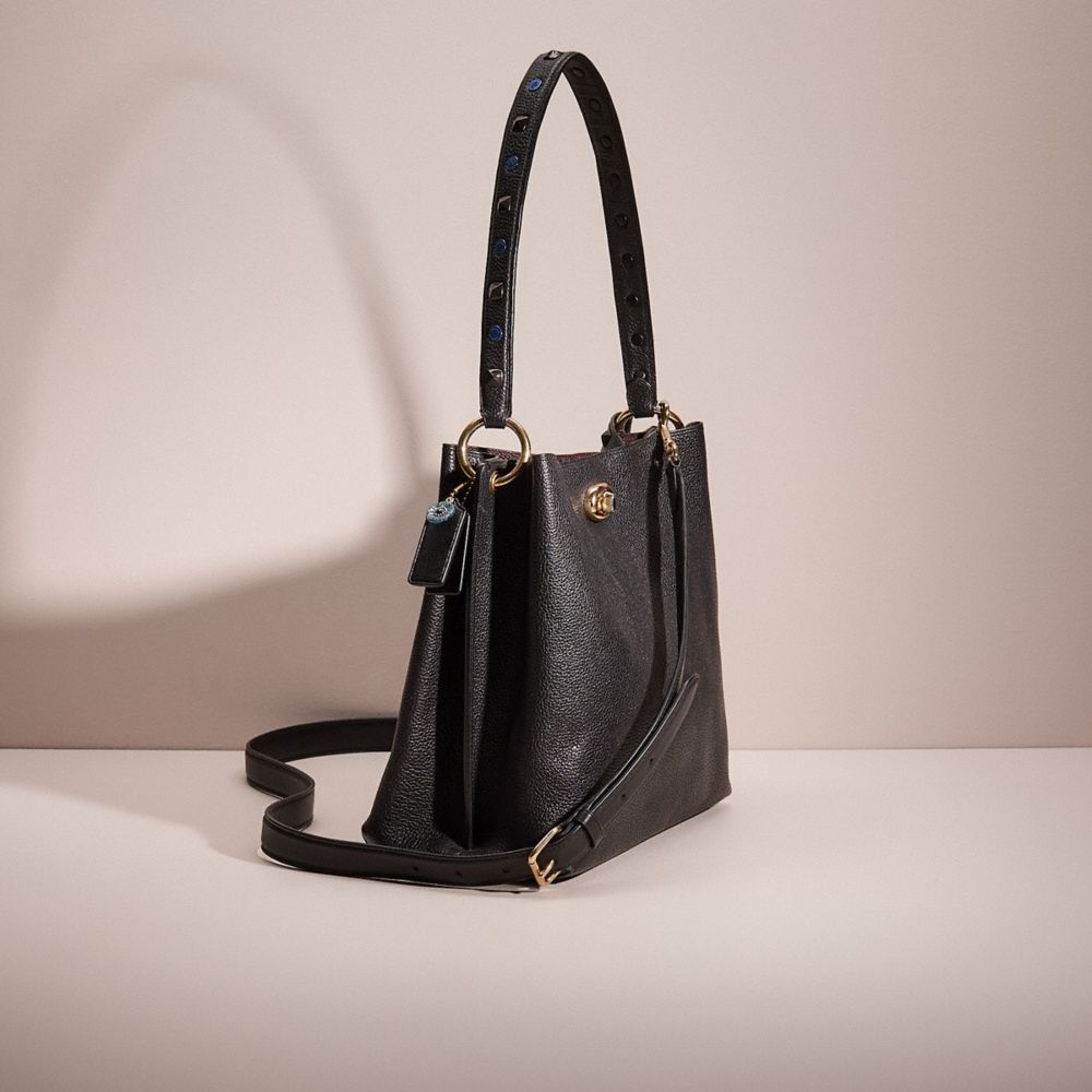 COACH®,UPCRAFTED CHARLIE BUCKET BAG,Gold/Black,Angle View