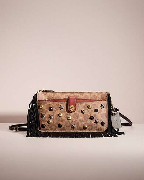 COACH®,UPCRAFTED NOA POP-UP MESSENGER IN SIGNATURE CANVAS,Brass/Tan/Rust,Front View