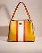 COACH®,UPCRAFTED WILLOW SHOULDER BAG IN COLORBLOCK,Brass/Buttercup Multi,Front View