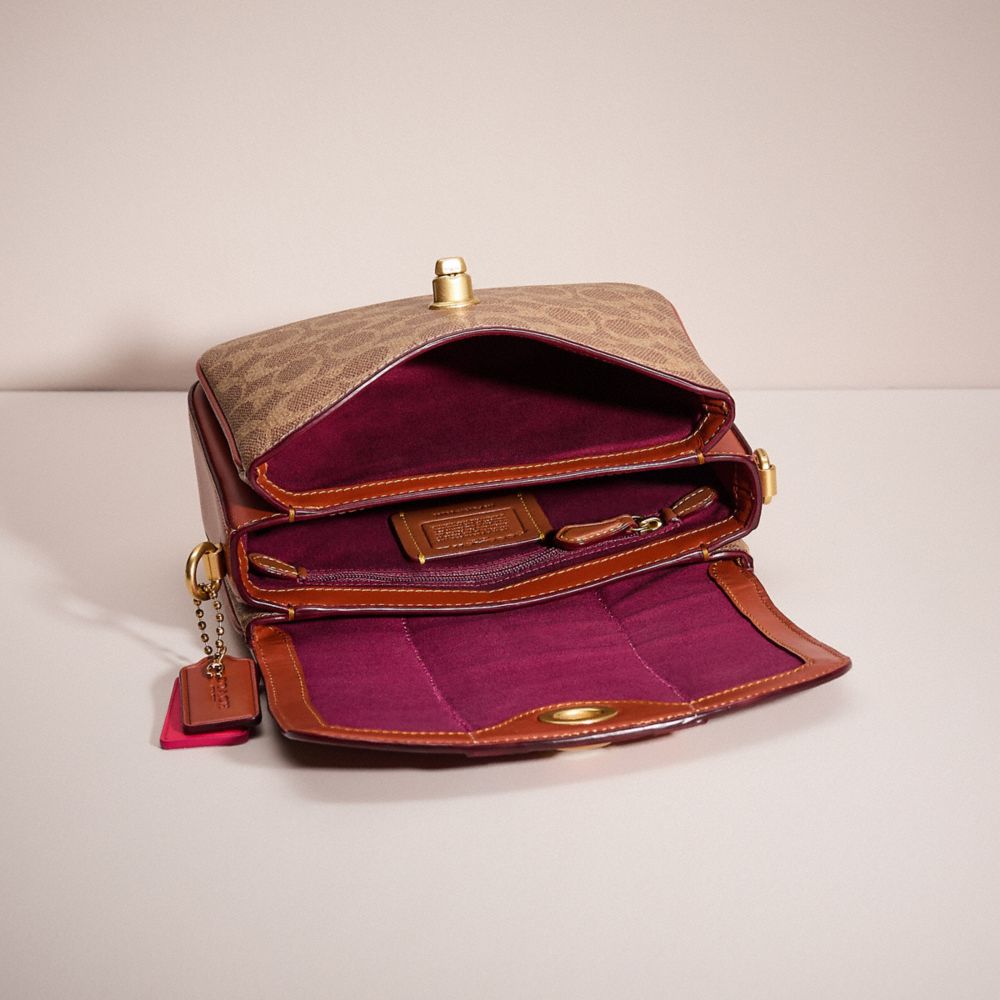COACH®,UPCRAFTED CASSIE CROSSBODY 19 IN SIGNATURE CANVAS,Brass/Tan/Rust,Inside View,Top View