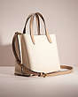 COACH®,UPCRAFTED WILLOW TOTE 24 IN COLORBLOCK,Brass/Chalk Multi,Angle View
