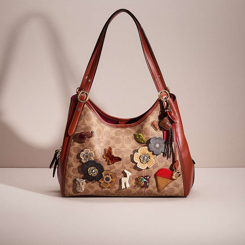 Shop Coach Upcrafted Lori Shoulder Bag In Signature Canvas In Brass/tan/rust