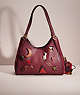 COACH®,UPCRAFTED LORI SHOULDER BAG WITH SNAKESKIN DETAIL,Sweet Nostalgia,Brass/Wine,Front View