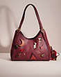 COACH®,UPCRAFTED LORI SHOULDER BAG WITH SNAKESKIN DETAIL,Sweet Nostalgia,Brass/Wine,Front View