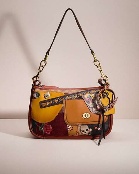 COACH®,UPCRAFTED CARY CROSSBODY IN SIGNATURE CANVAS,Sweet Nostalgia,Brass/Tan/Rust,Front View