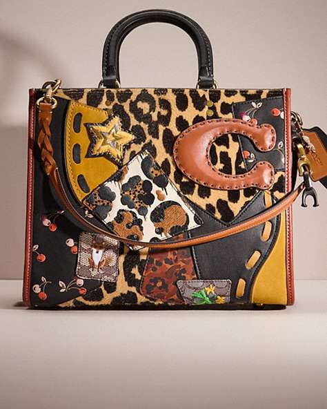 COACH®,UPCRAFTED ROGUE IN HAIRCALF WITH LEOPARD PRINT,Sweet Nostalgia,Brass/Leopard,Front View
