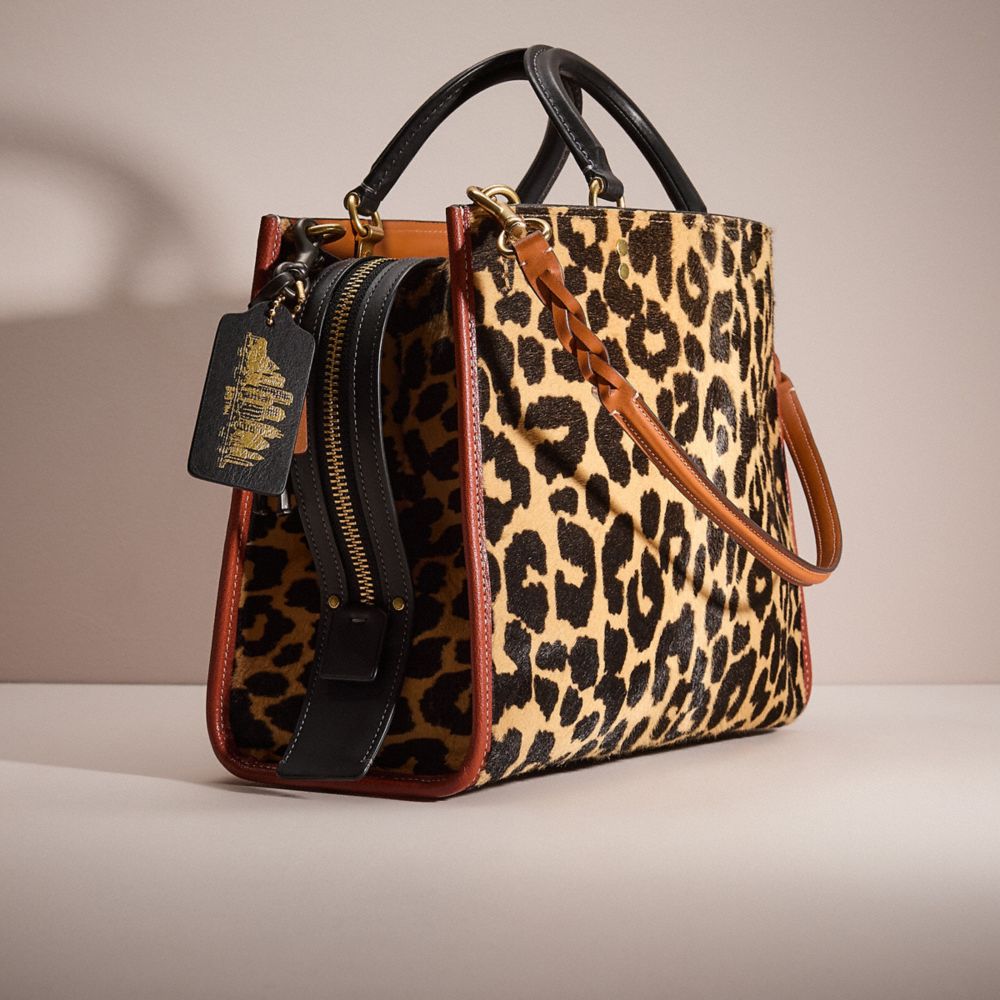 COACH®,UPCRAFTED ROGUE IN HAIRCALF WITH LEOPARD PRINT,Sweet Nostalgia,Brass/Leopard,Angle View