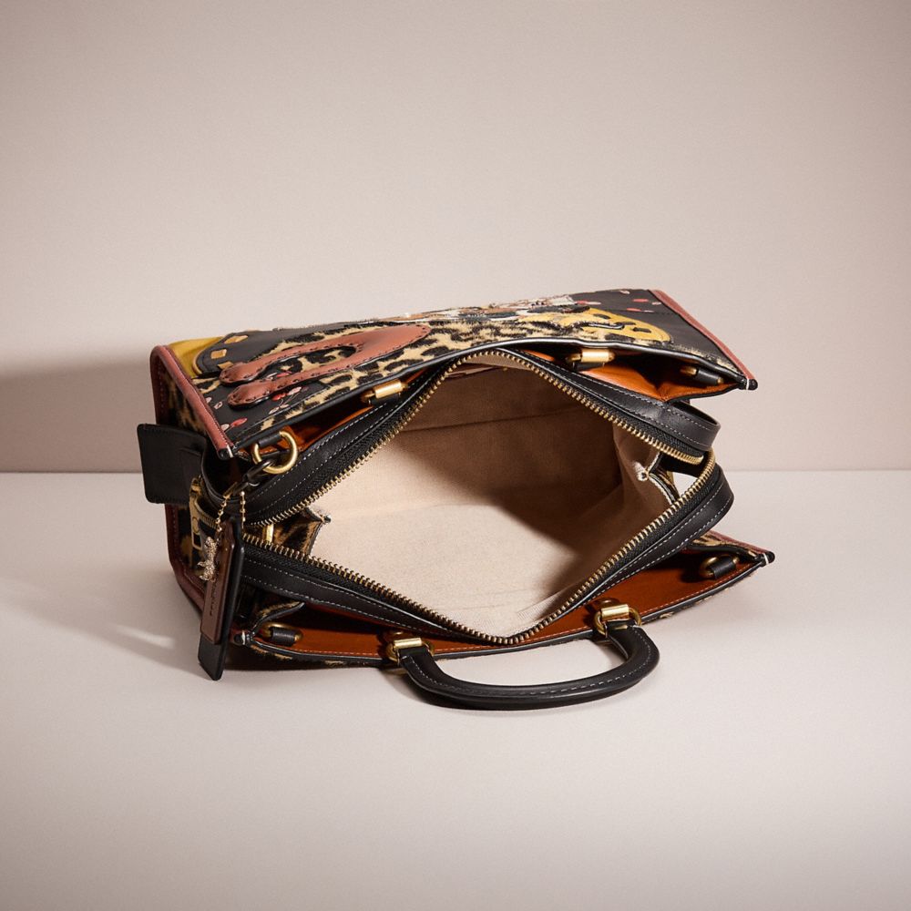 COACH®,UPCRAFTED ROGUE IN HAIRCALF WITH LEOPARD PRINT,Sweet Nostalgia,Brass/Leopard,Inside View,Top View