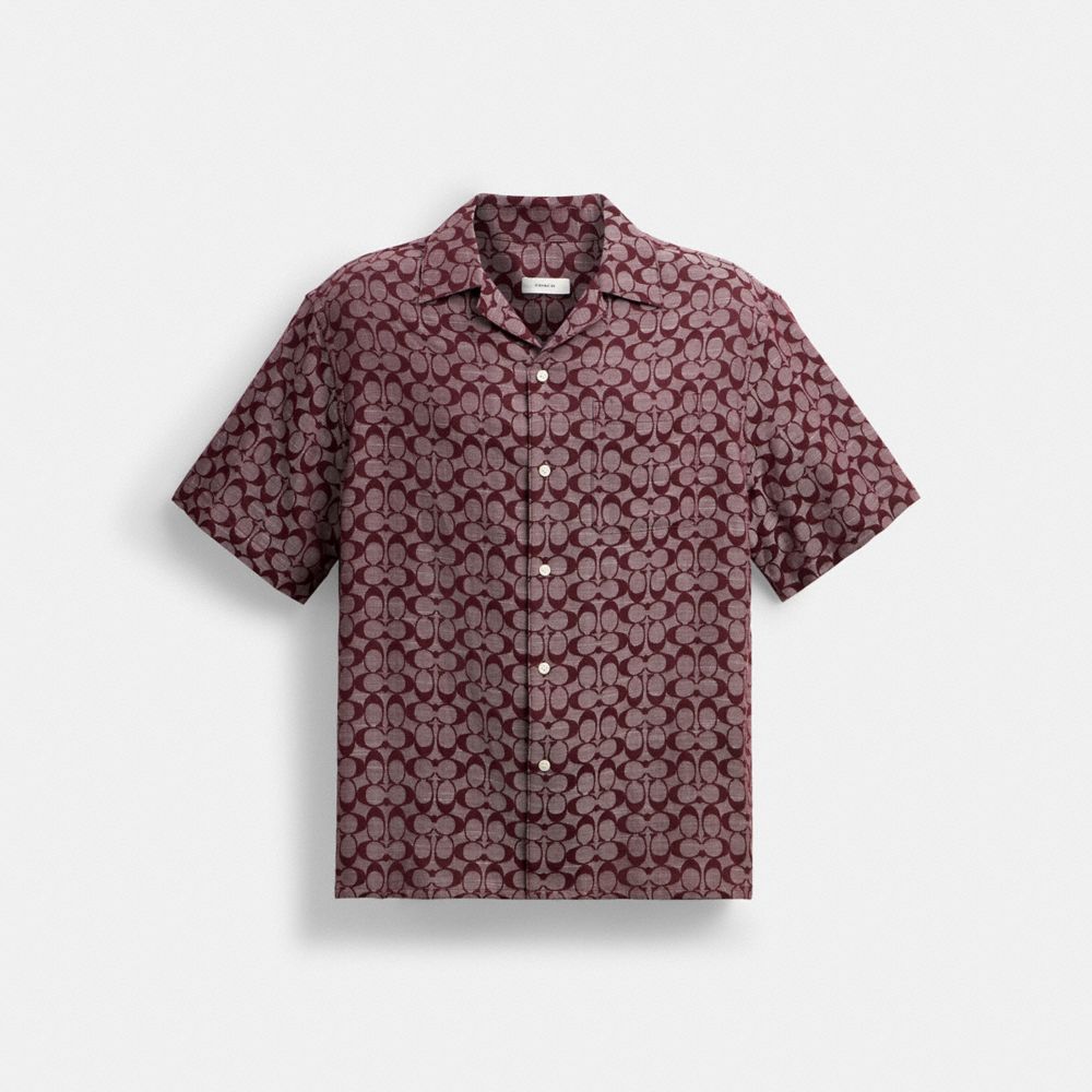 COACH®,Signature Camp Shirt,Cotton,Button Down,Casual,,Front View