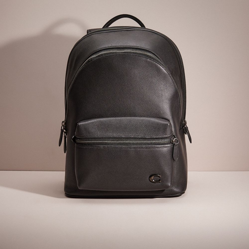 COACH®,RESTORED CHARTER BACKPACK,Black,Front View