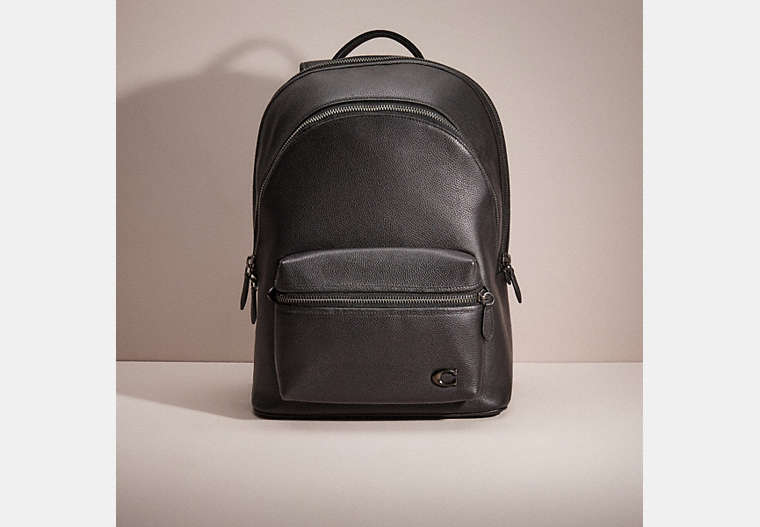 COACH®,RESTORED CHARTER BACKPACK,Black,Front View