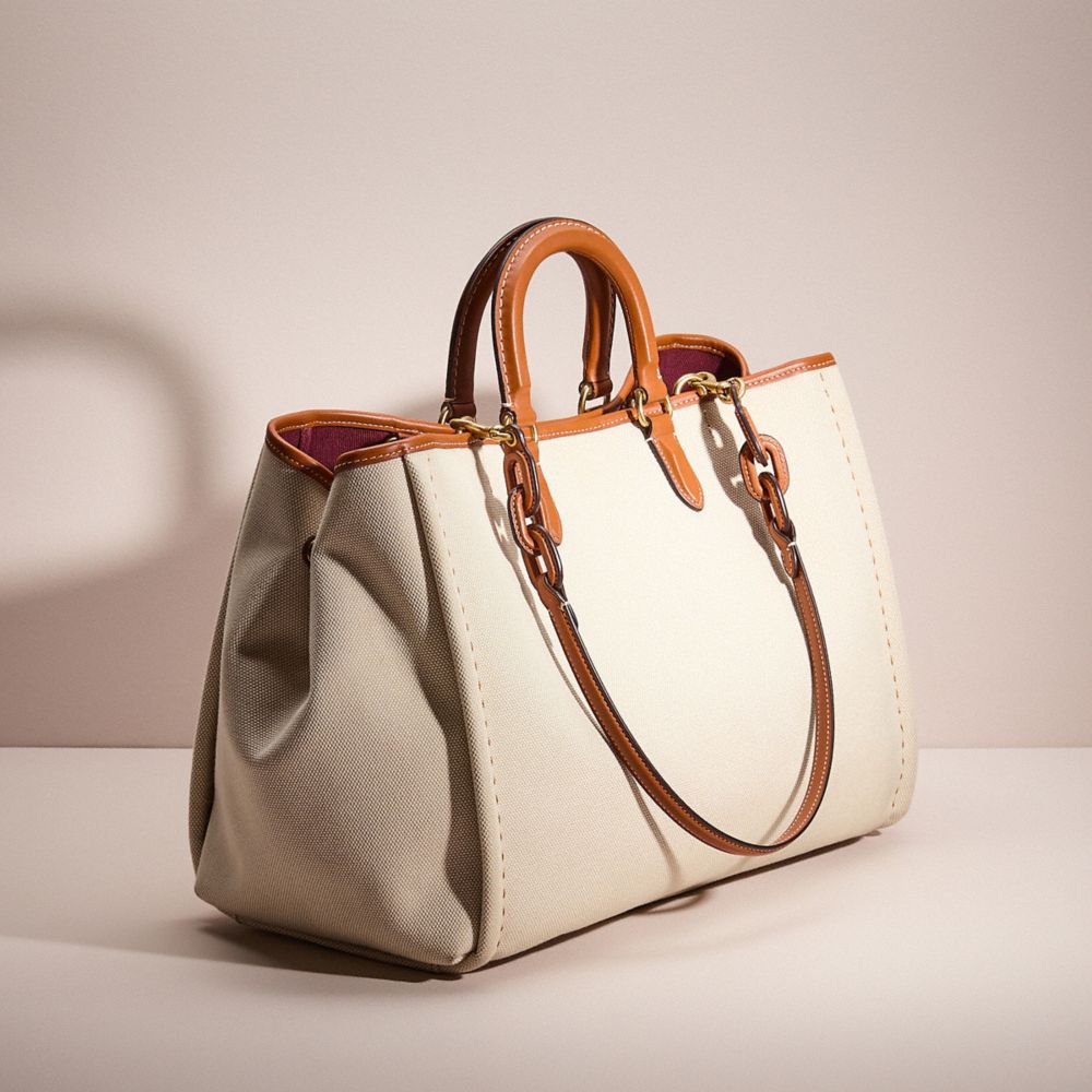 COACH®,Restored Reese Tote,Canvas,Tote,Piping,Expandable,Brass,Casual,,Angle View